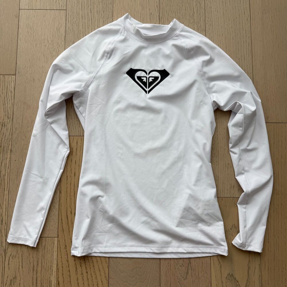 ROXY Women’s Long Sleeve Rash Guard UPF 50 Size Medium White